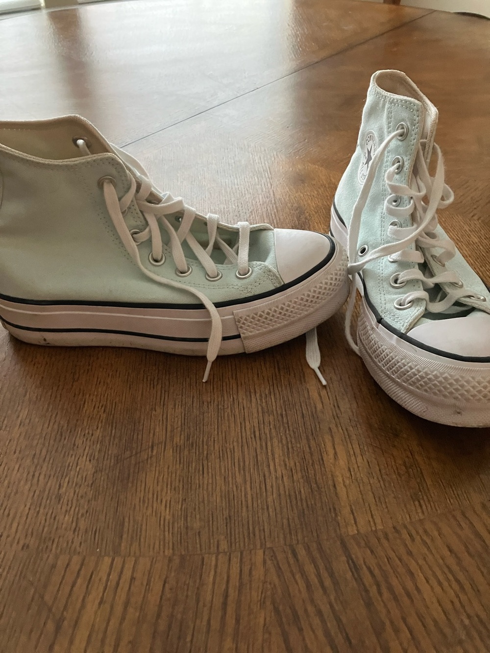 Converse Platform High-Top Sneakers in Mint and White